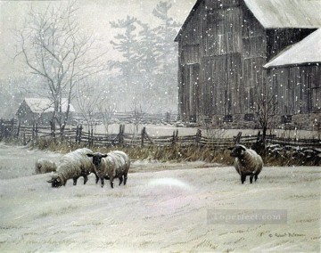 oveja nevada Pinturas al óleo